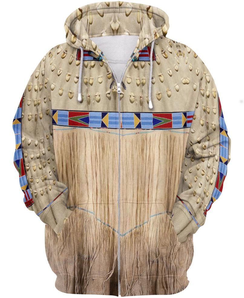 WelcomeNative Tassels Brown 3D Hoodie, All Over Print Hoodie, Native American