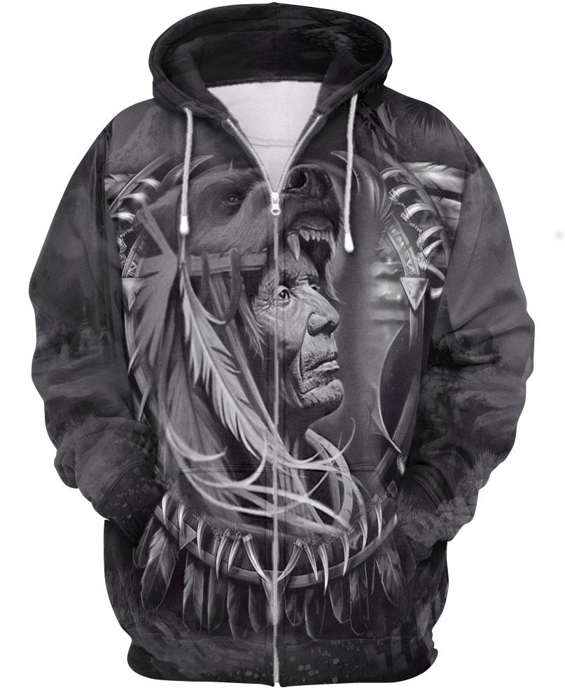 WelcomeNative Thoughtful Face 3D Hoodie, All Over Print Hoodie, Native American