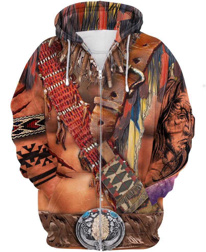 Warrior Style Native Ameican All Over Printed Shirt