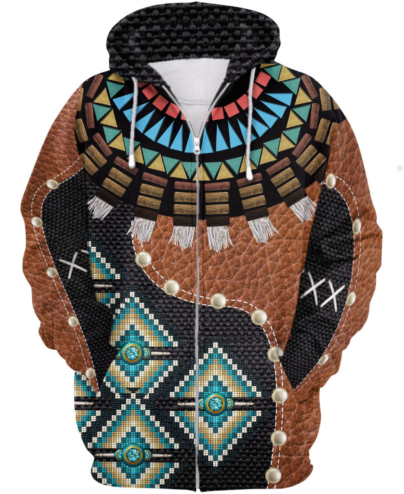 WelcomeNative Choker Skin Pattern Native American 3D Hoodie, All Over Print Hoodie