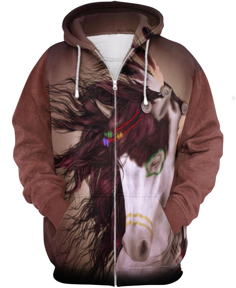 WelcomeNative Beautiful Horse 3D Hoodie, All Over Print Hoodie, Native American