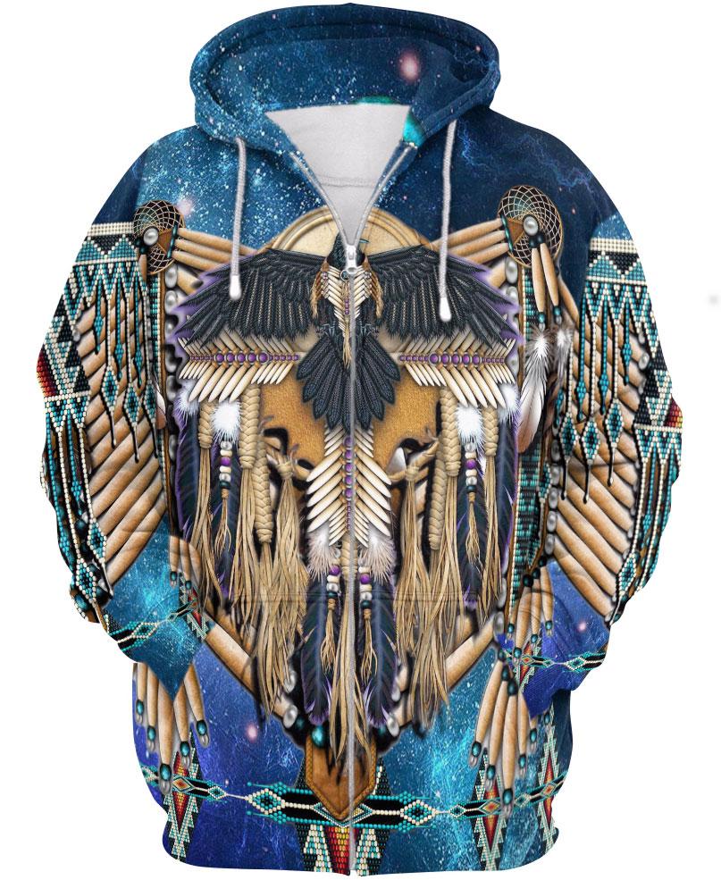 WelcomeNative 3D Fringed Motifs Hoodie Dress, 3D Hoodie Dress, All Over Print Hoodie Dress