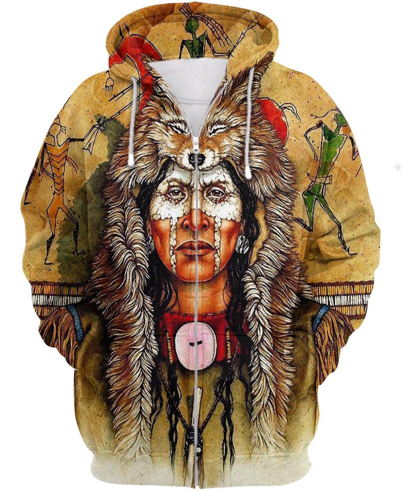 WelcomeNative Native Fur Hat Hoodie, All Over Print Hoodie, Native American