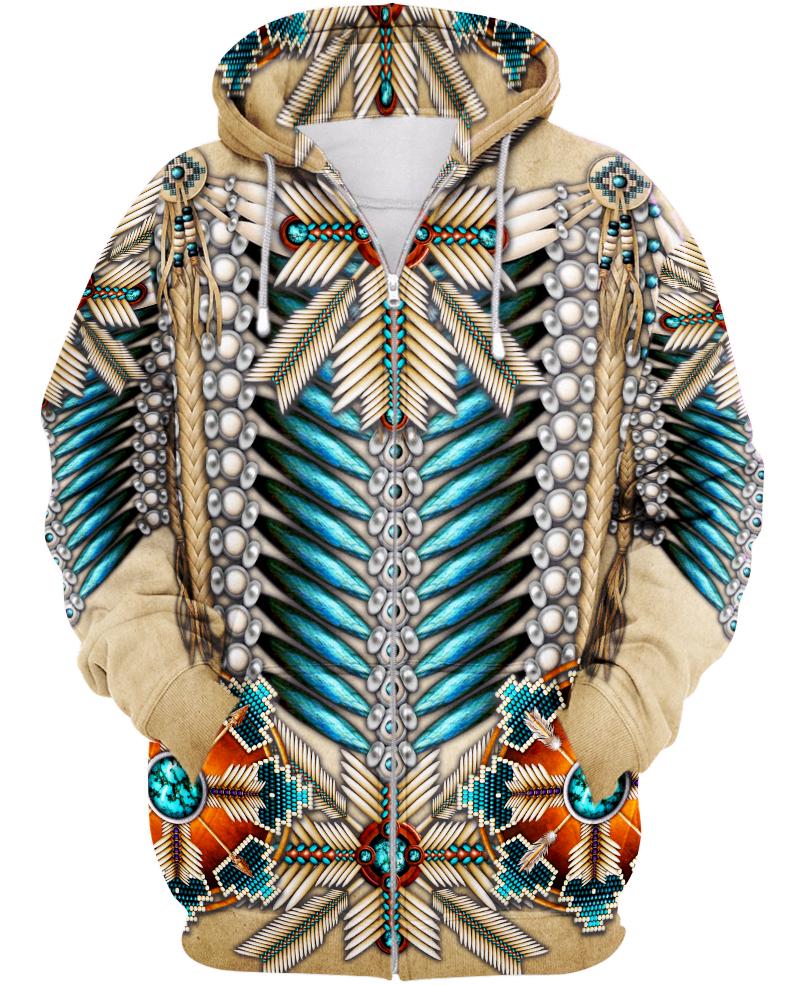 WelcomeNative Native Bright Motifs Hoodie Dress, 3D Hoodie Dress, All Over Print Hoodie Dress