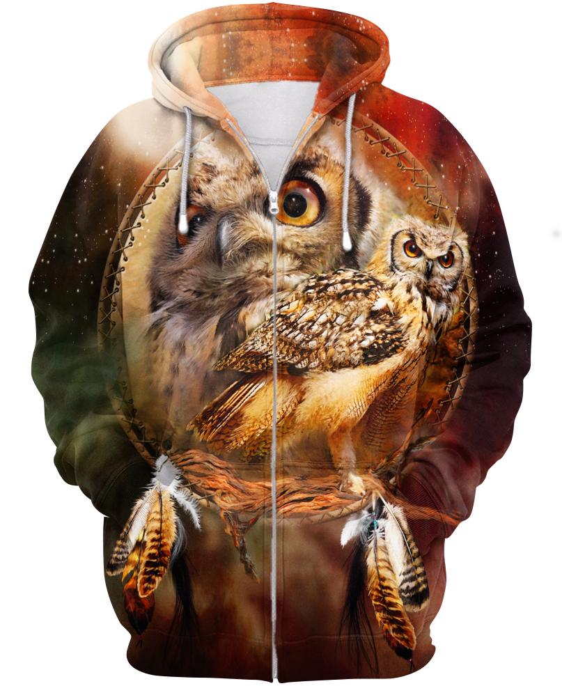 WelcomeNative Owl Eyes 3D Hoodie, All Over Print Hoodie, Native American