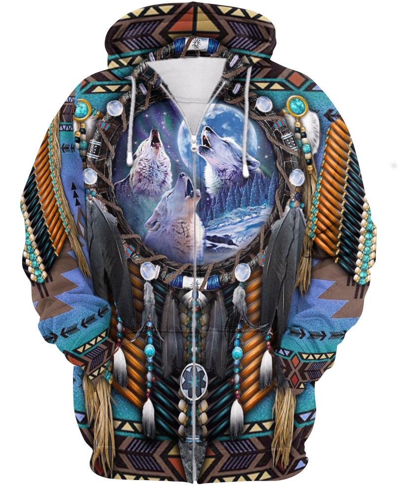 Blue Wolf Dreamcatcher - Welcome Native Spirit