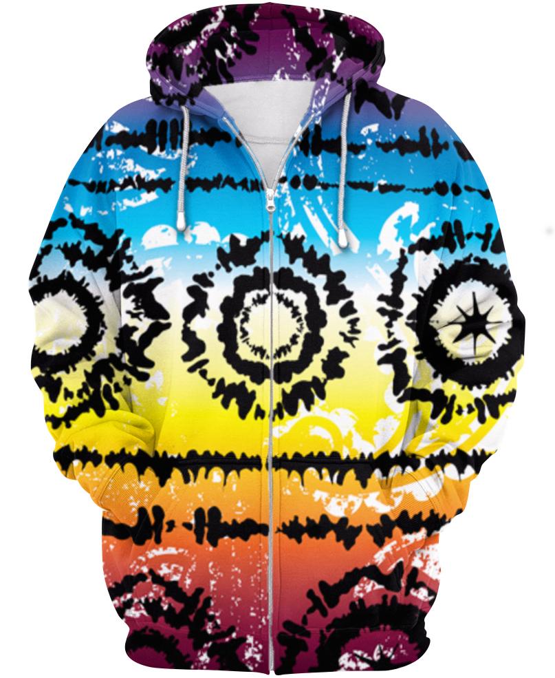 WelcomeNative Contour Motifs 3D Hoodie, All Over Print Hoodie, Native American
