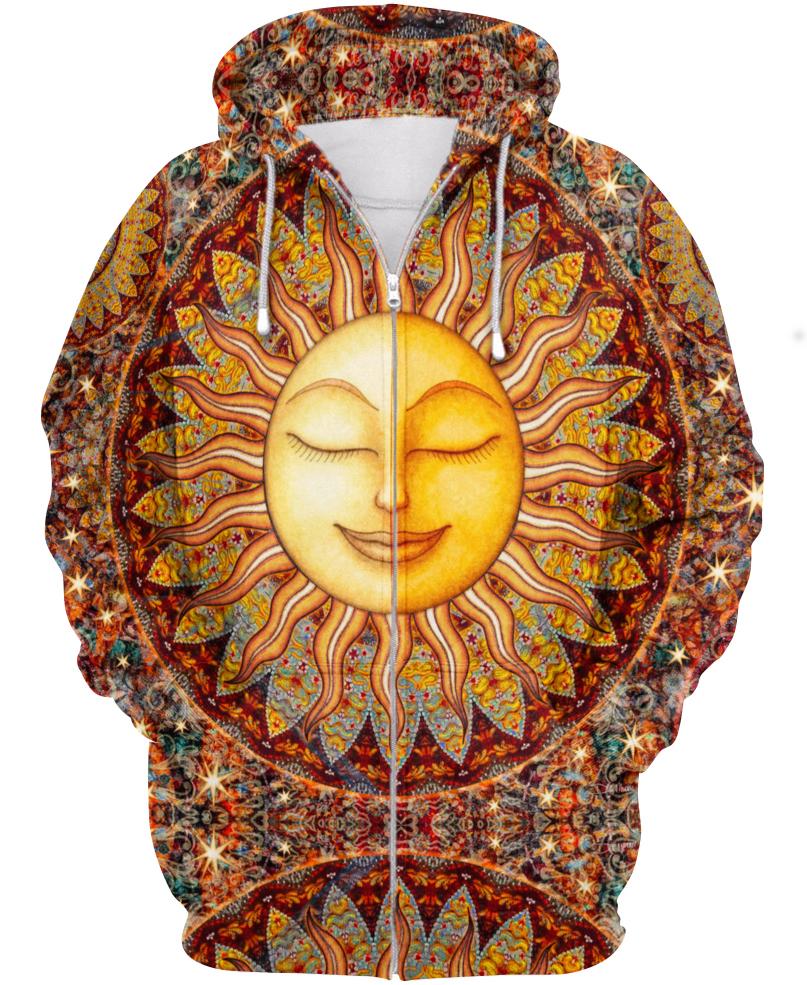 WelcomeNative Hippie Hot Sun 3D Hoodie, All Over Print Hoodie, Native American