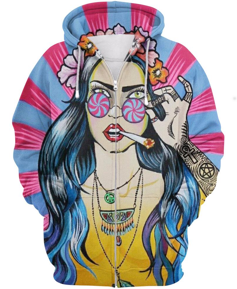 WelcomeNative Long Haired Girl 3D Hoodie, All Over Print Hoodie, Native American