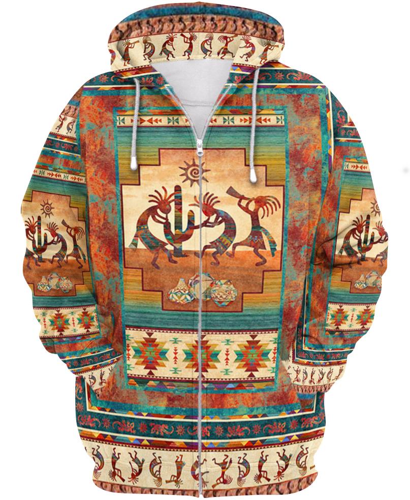 WelcomeNative Active People Motifs 3D Hoodie, All Over Print Hoodie, Native American