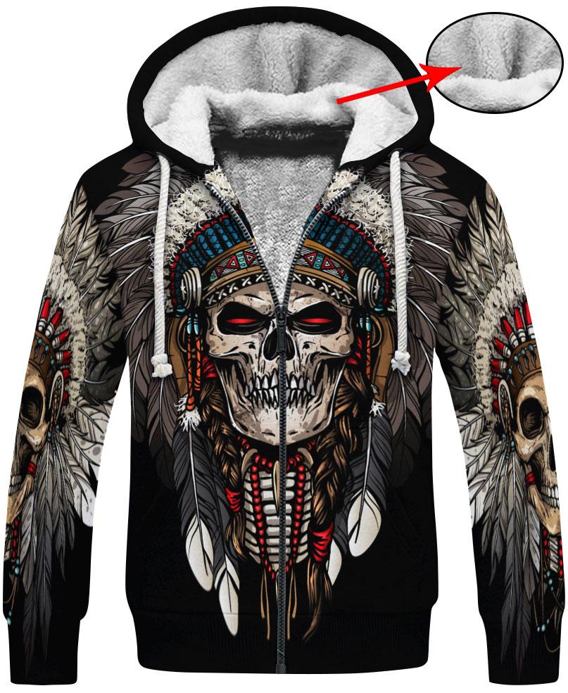 WelcomeNative Native American Skull  3D Hoodie, All Over Print Hoodie, Native American