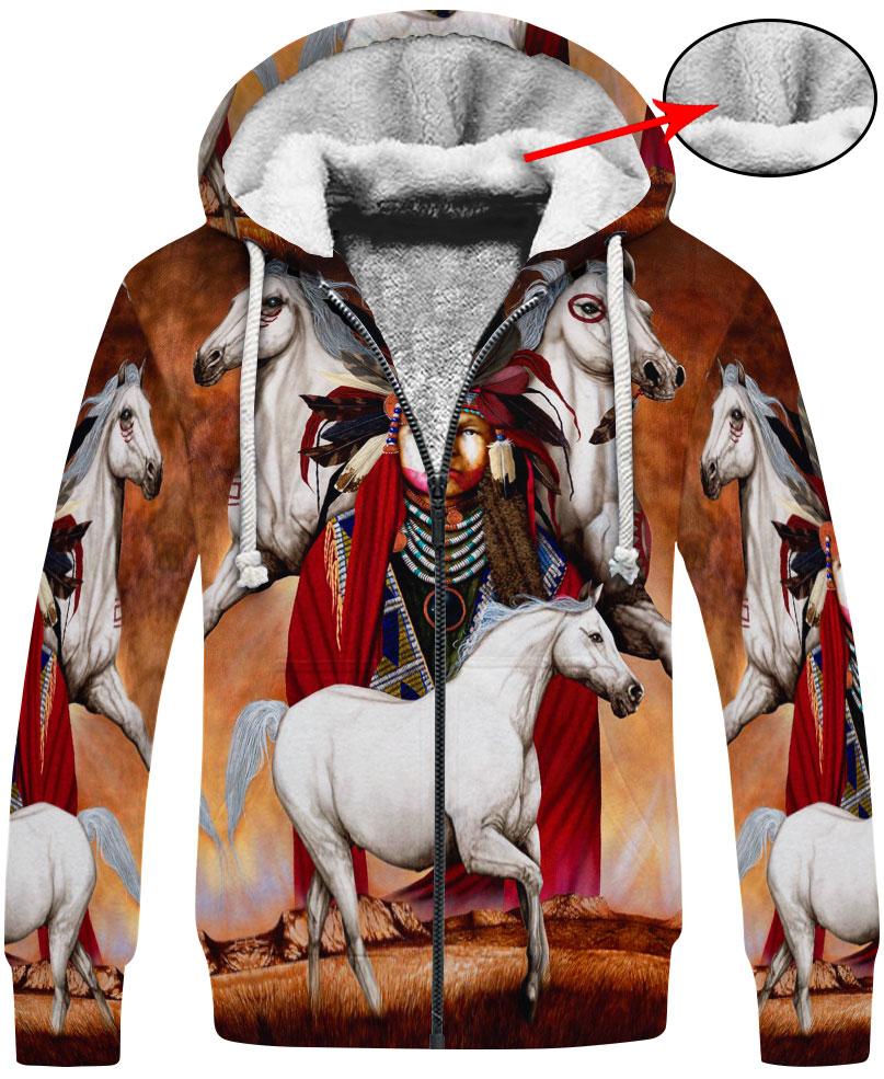 WelcomeNative Native Battle Horse 3D Hoodie, All Over Print Hoodie, Native American