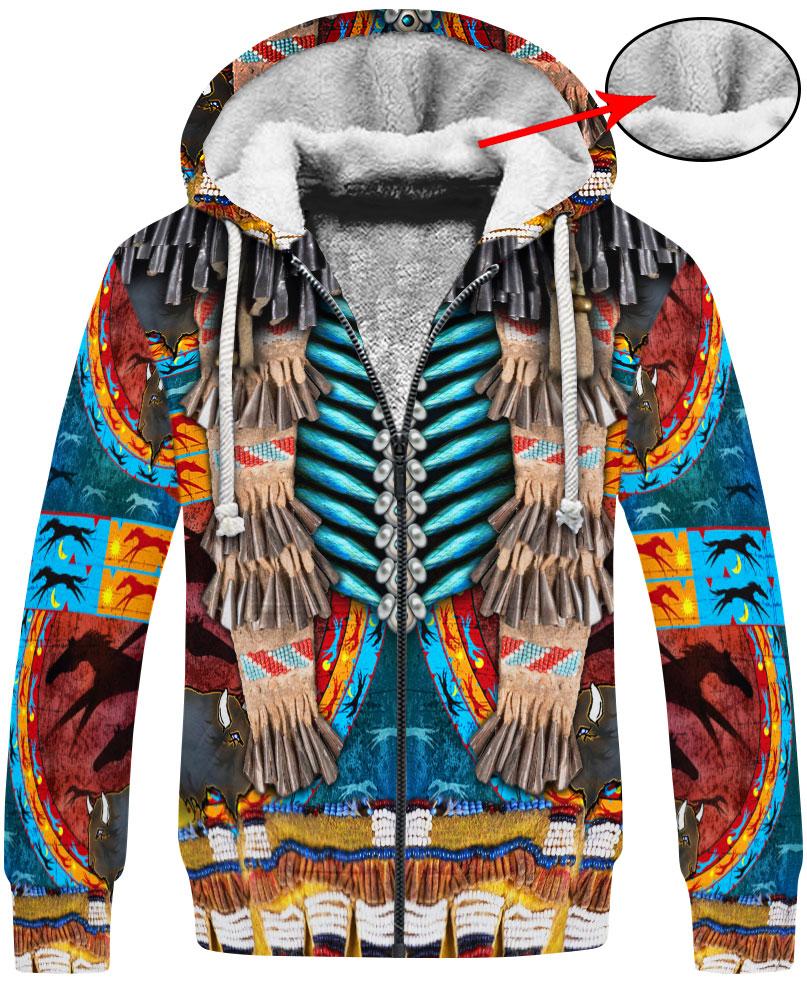 WelcomeNative Blue Native Motif 3D Hoodie, All Over Print Hoodie, Native American