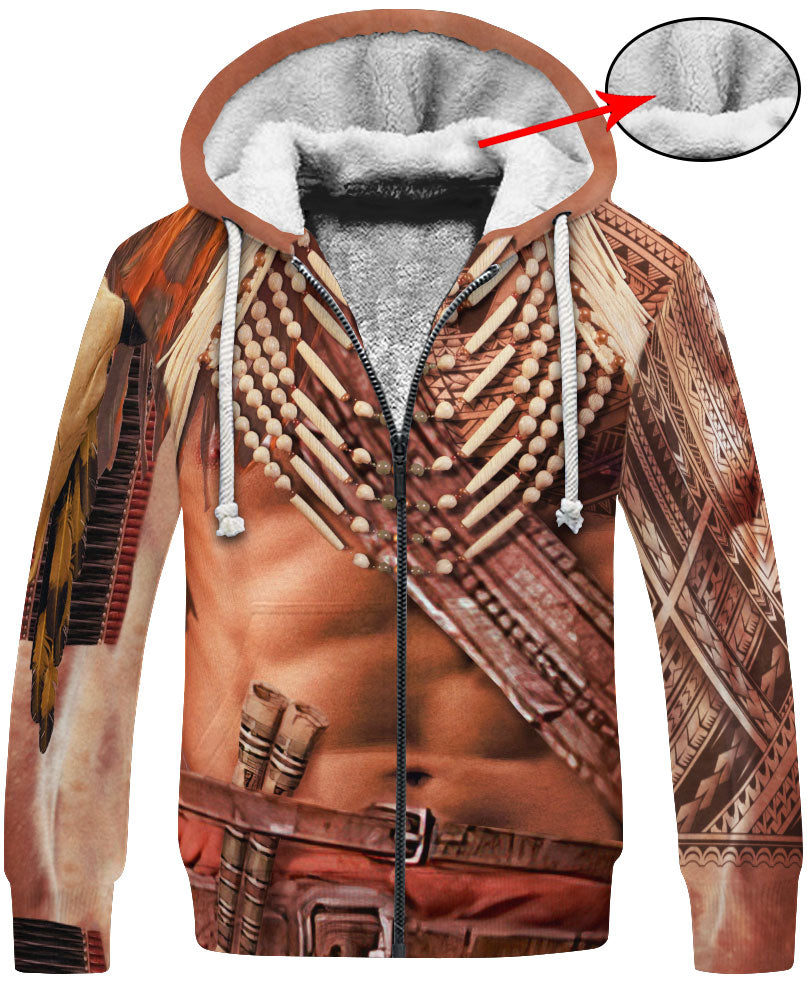 WelcomeNative Brown Motif Native American 3D Hoodie, All Over Print Hoodie