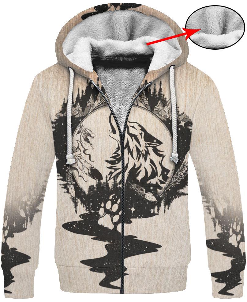 WelcomeNative Round Nature Wolf 3D Hoodie, All Over Print Hoodie, Native American