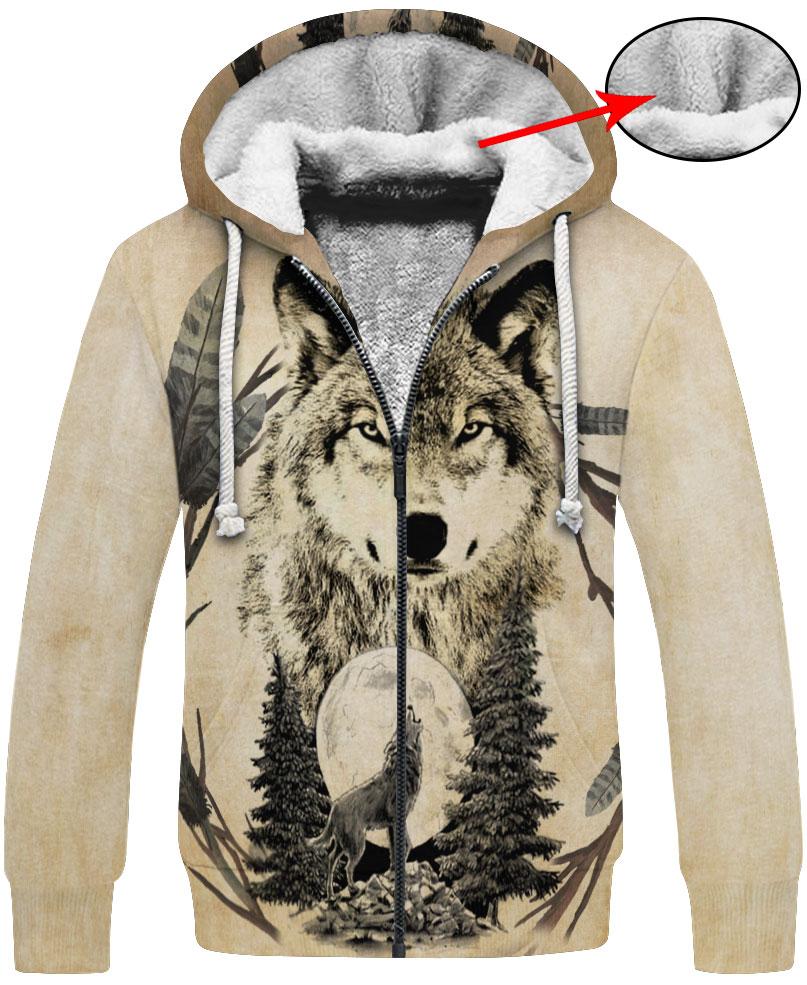 WelcomeNative Old Native Wolf 3D Hoodie, All Over Print Hoodie, Native American