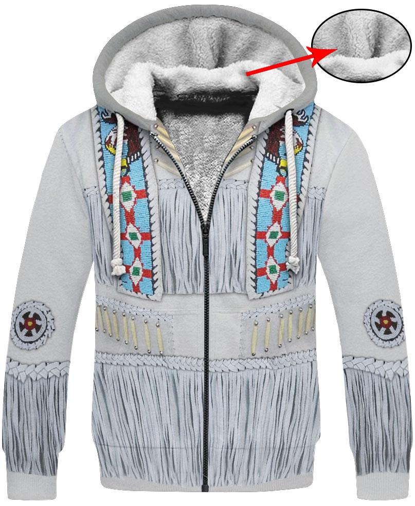 WelcomeNative Blue & White Pattern 3D Hoodie, All Over Print Hoodie, Native American