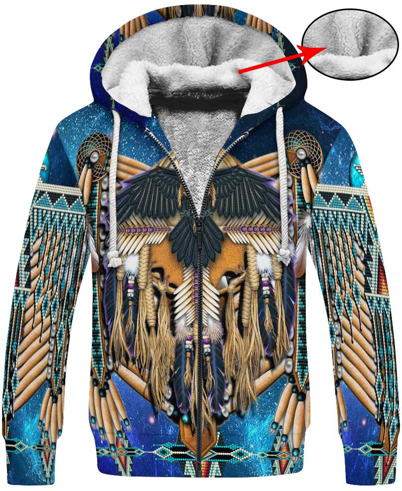 WelcomeNative 3D Fringed Motifs Hoodie Dress, 3D Hoodie Dress, All Over Print Hoodie Dress