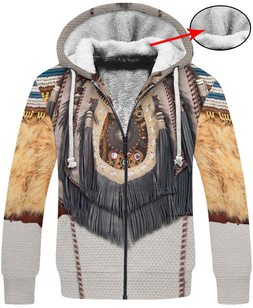 WelcomeNative 3D Native Smooth Fur Hoodie, All Over Print Hoodie, Native American