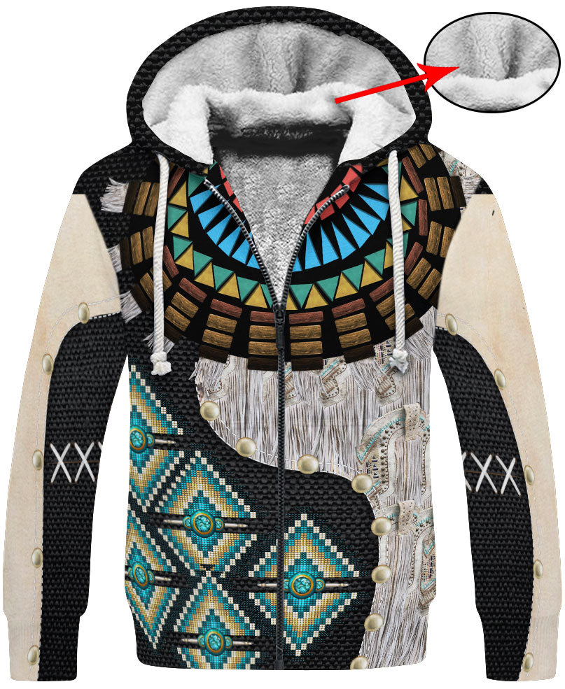 WelcomeNative Black Pattern Native American 3D Hoodie, All Over Print Hoodie