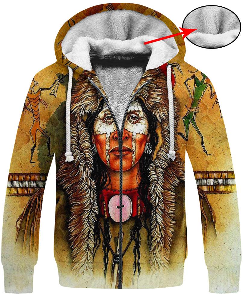 WelcomeNative Native Fur Hat Hoodie, All Over Print Hoodie, Native American