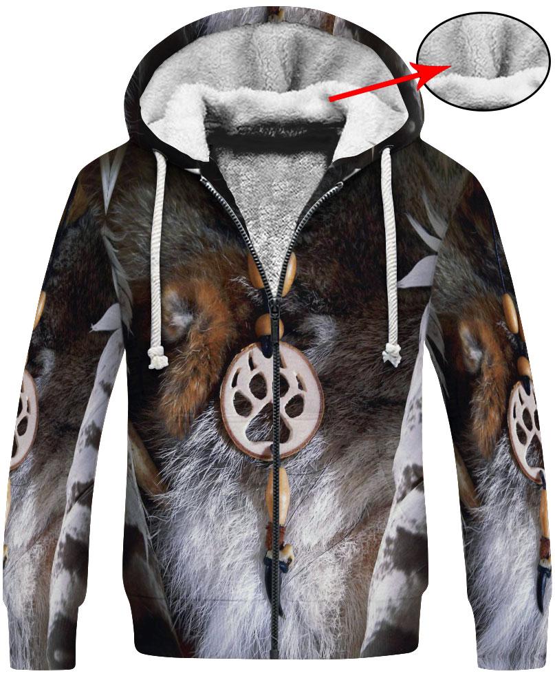 WelcomeNative Animal Fur Motifs 3D Hoodie, All Over Print Hoodie, Native American