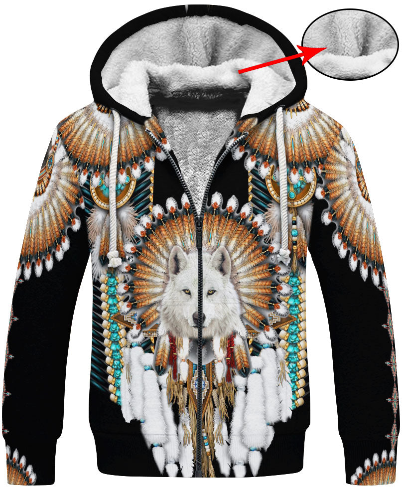 WelcomeNative Native Wolf 3D Hoodie, All Over Print Hoodie, Native American