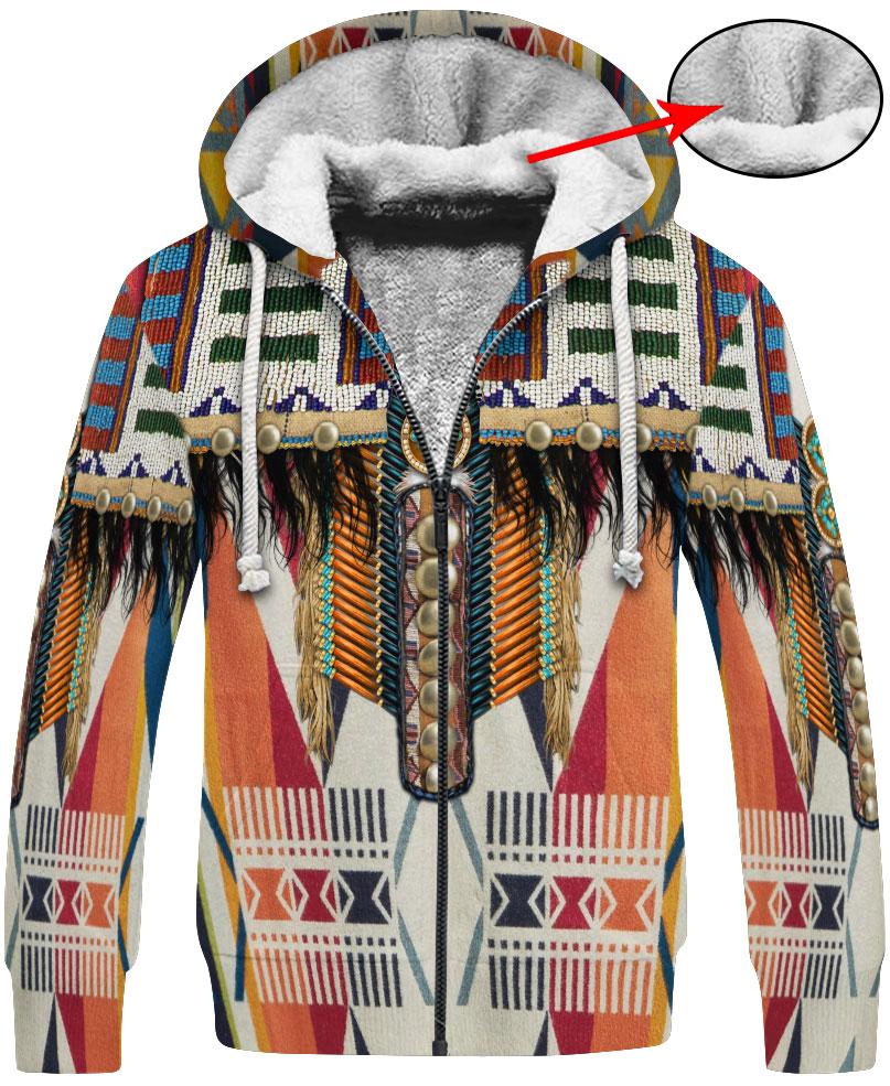 WelcomeNative Brown Multi Pattern 3D Hoodie, All Over Print Hoodie, Native American