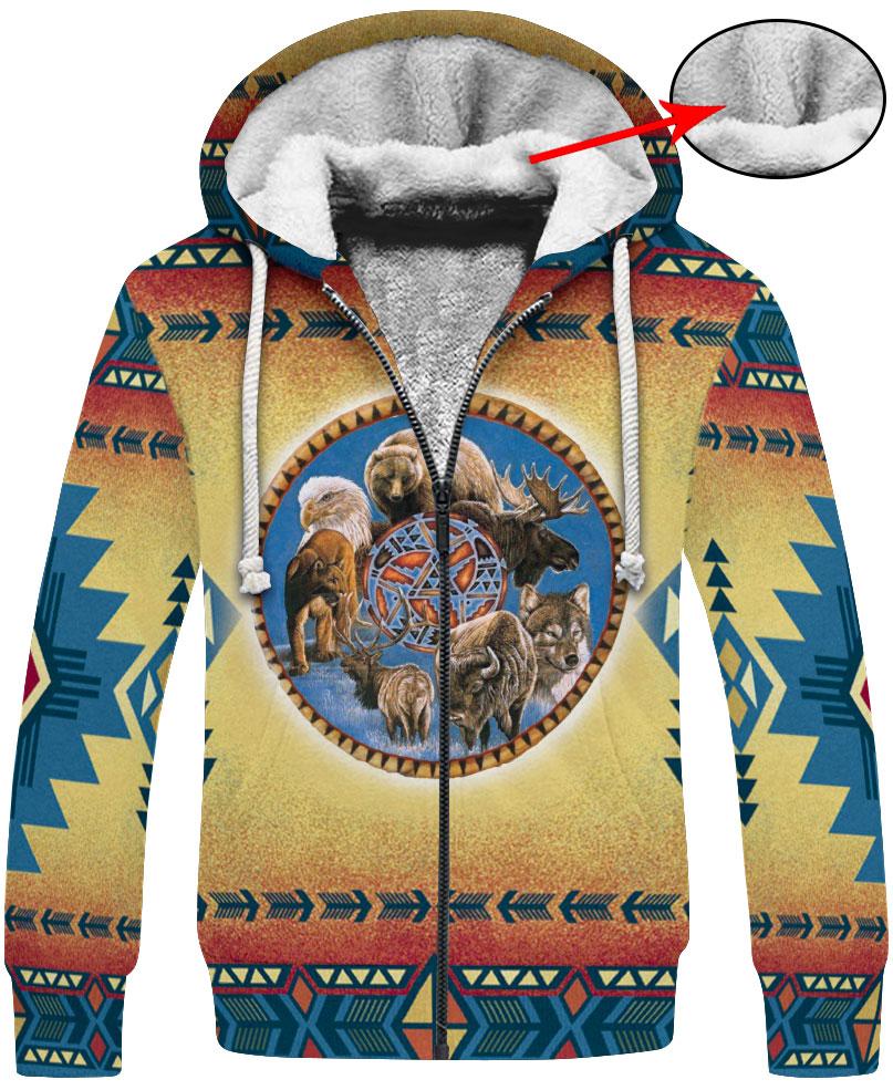 WelcomeNative Native Animal Spirit 3D Hoodie, All Over Print Hoodie, Native American