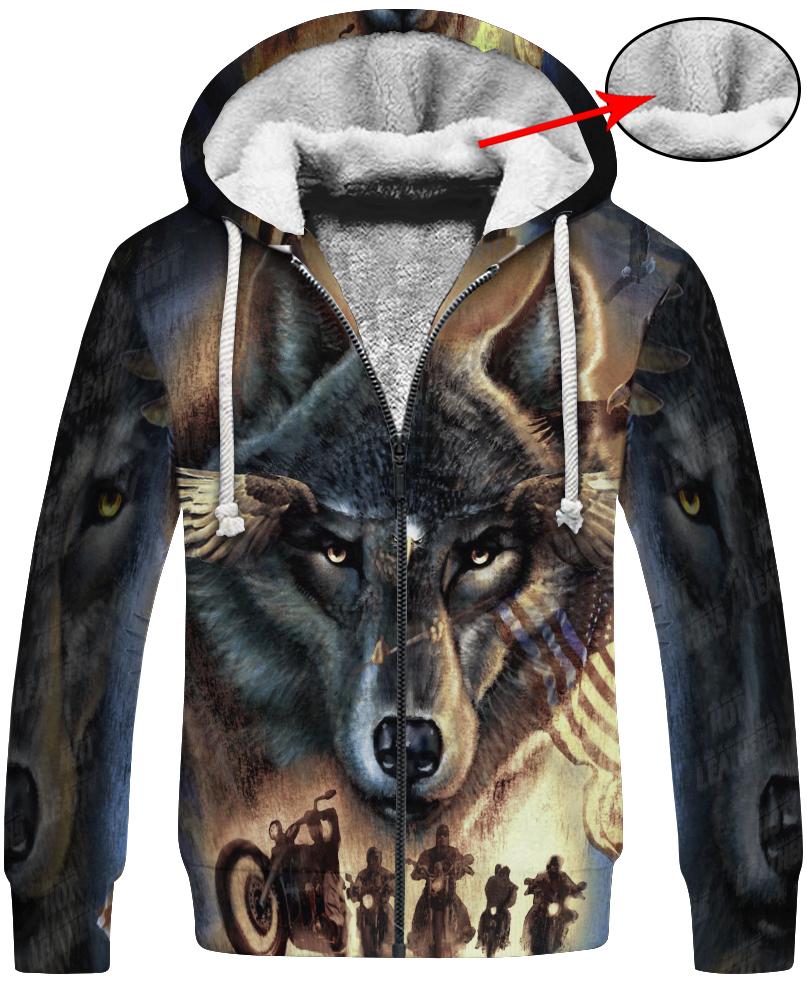WelcomeNative Wolf Motorbike 3D Hoodie, All Over Print Hoodie, Native American