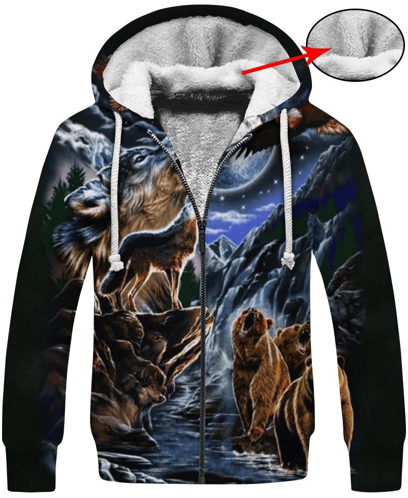 WelcomeNative Native Animal 3D Hoodie, All Over Print Hoodie, Native American