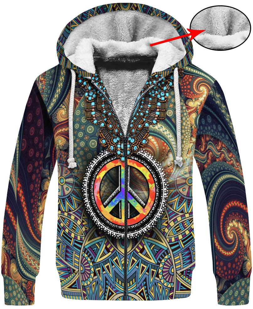 WelcomeNative Hippie Peace 3D Hoodie, All Over Print Hoodie, Native American