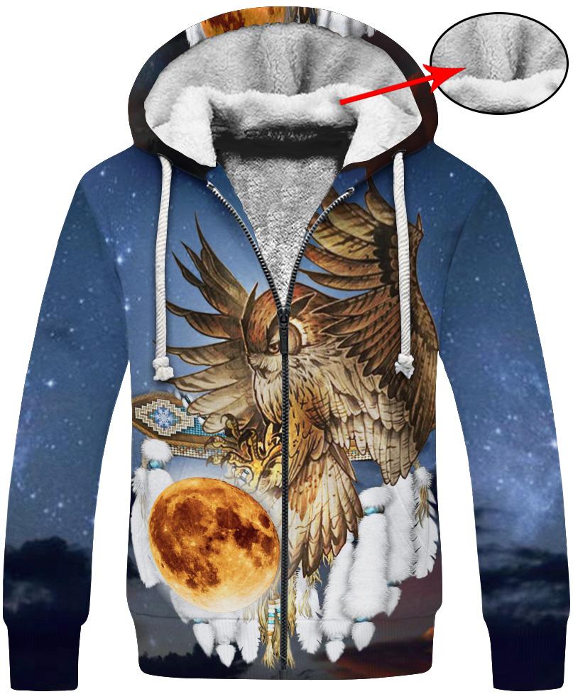 WelcomeNative Owl Catch The Moon 3D Hoodie, All Over Print Hoodie, Native American