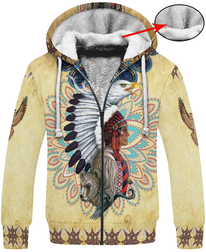 WelcomeNative Native Yellow Pattern 3D Hoodie, All Over Print Hoodie, Native American