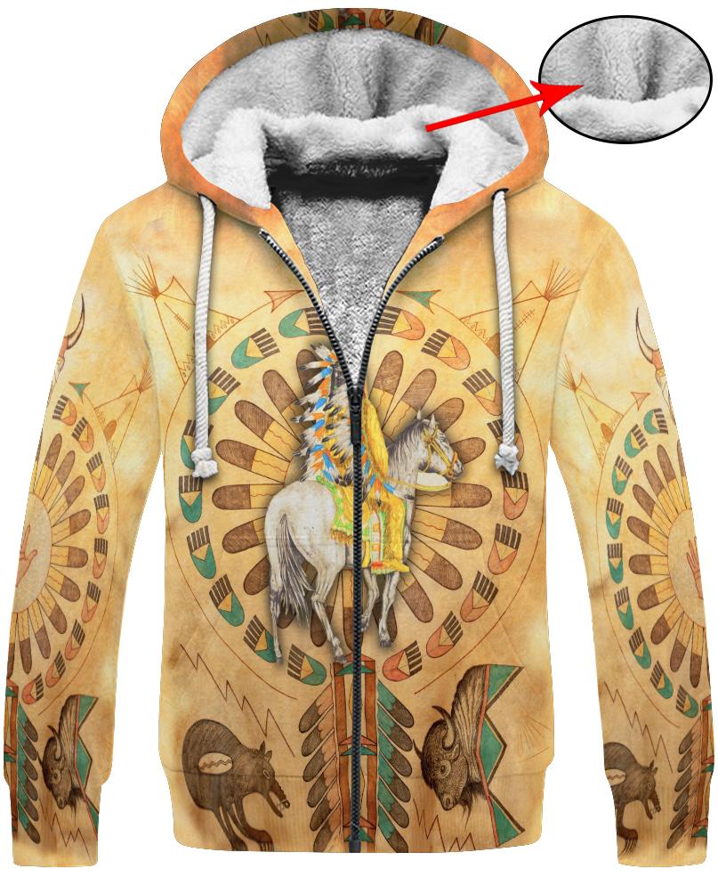WelcomeNative Yellow Native Horse 3D Hoodie, All Over Print Hoodie, Native American