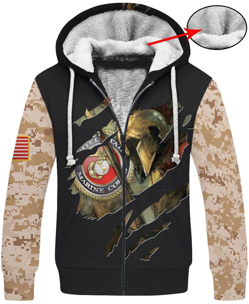 WelcomeNative Us Marine Brown Black 3D Hoodie, All Over Print Hoodie, Native American