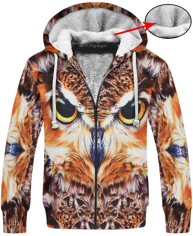 WelcomeNative Owl Impressive Face 3D Hoodie, All Over Print Hoodie, Native American