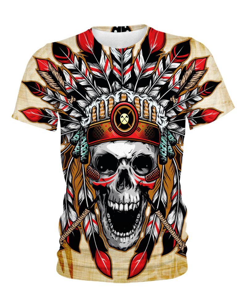 WelcomeNative Native Skull Headman 3D Hoodie, All Over Print Hoodie, Native American