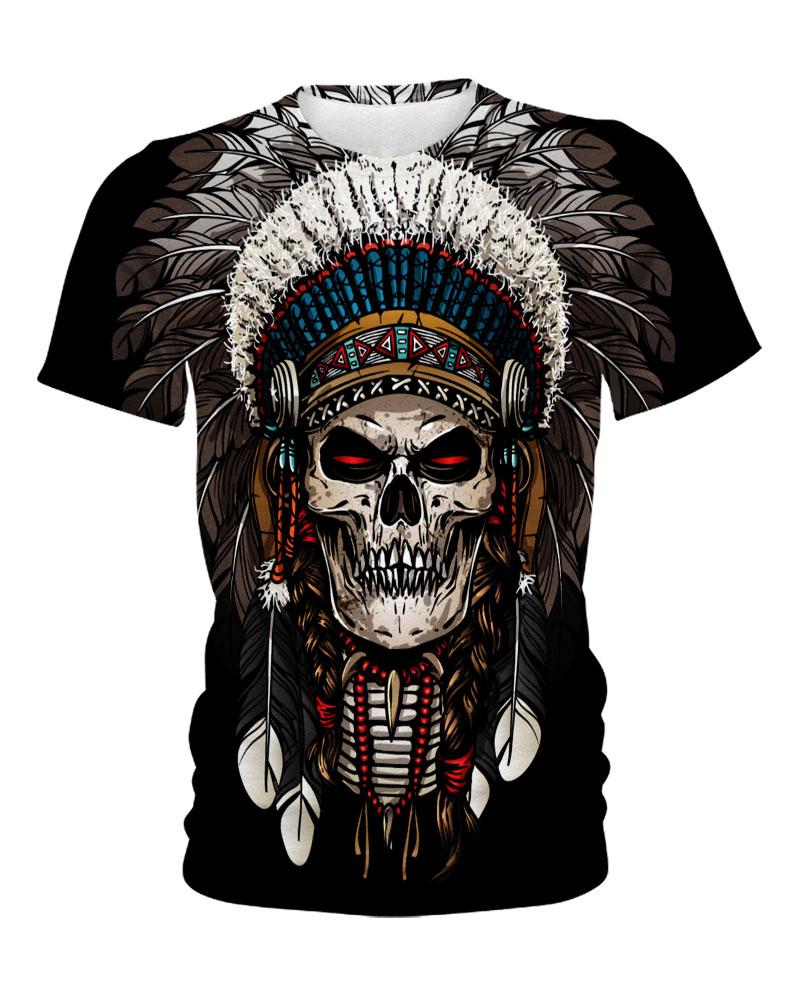 WelcomeNative Native American Skull  3D Hoodie, All Over Print Hoodie, Native American