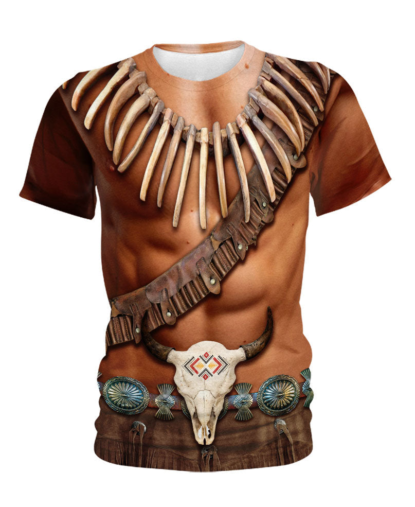 WelcomeNative Brown Skin Pattern Native American 3D Hoodie, All Over Print Hoodie