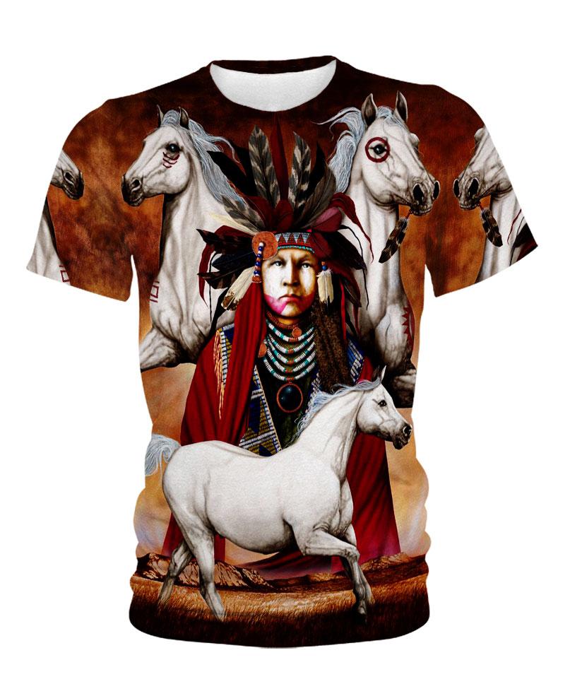 WelcomeNative Native Battle Horse 3D Hoodie, All Over Print Hoodie, Native American