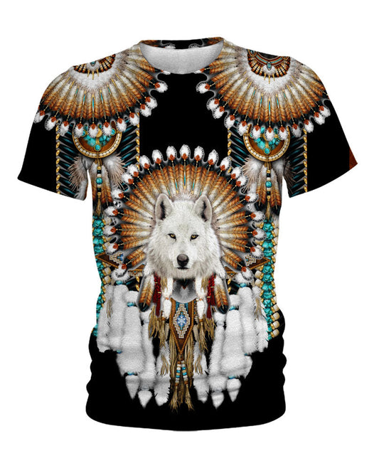 WelcomeNative Native Wolf, 3D T Shirt, All Over Print T Shirt, Native American
