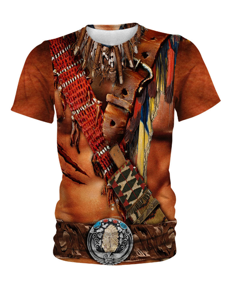 Warrior Style Native Ameican All Over Printed Shirt