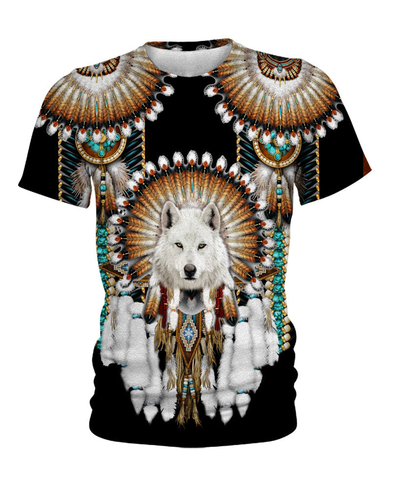 WelcomeNative Native Wolf 3D Hoodie, All Over Print Hoodie, Native American