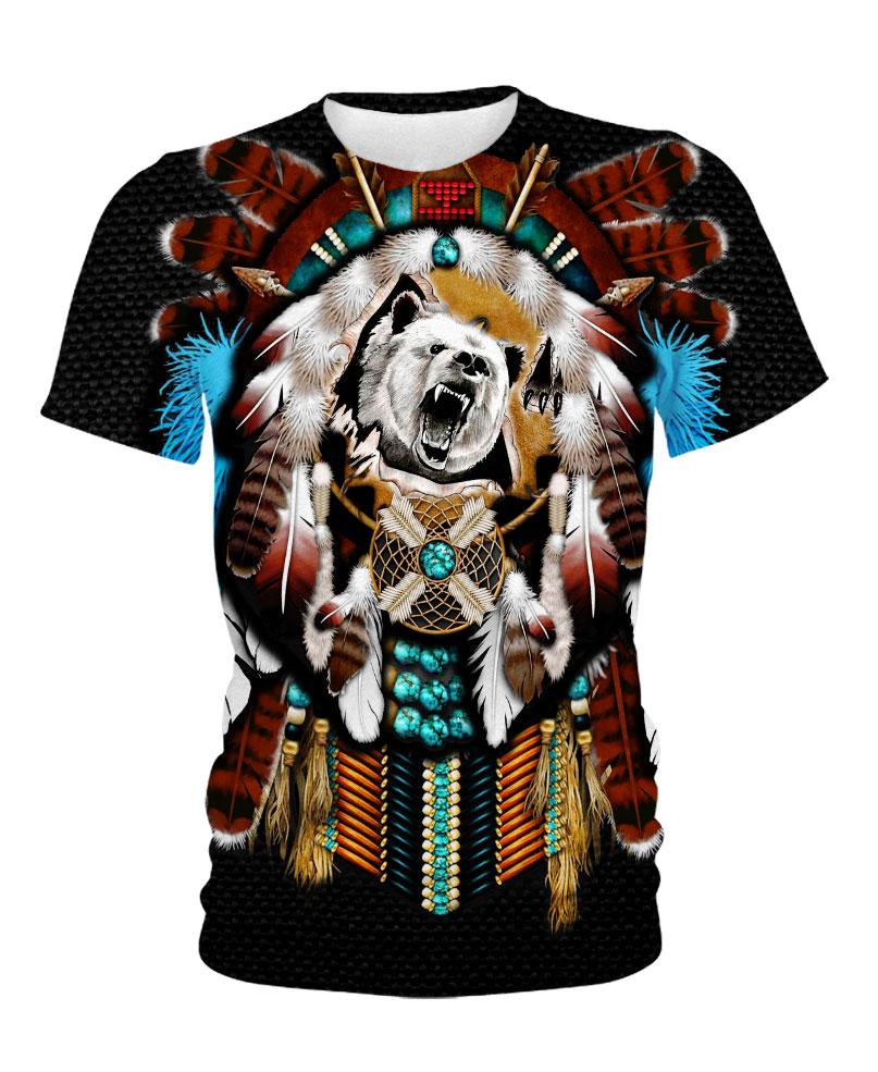 WelcomeNative Native Bear Motifs Hoodie Dress, 3D Hoodie Dress, All Over Print Hoodie Dress