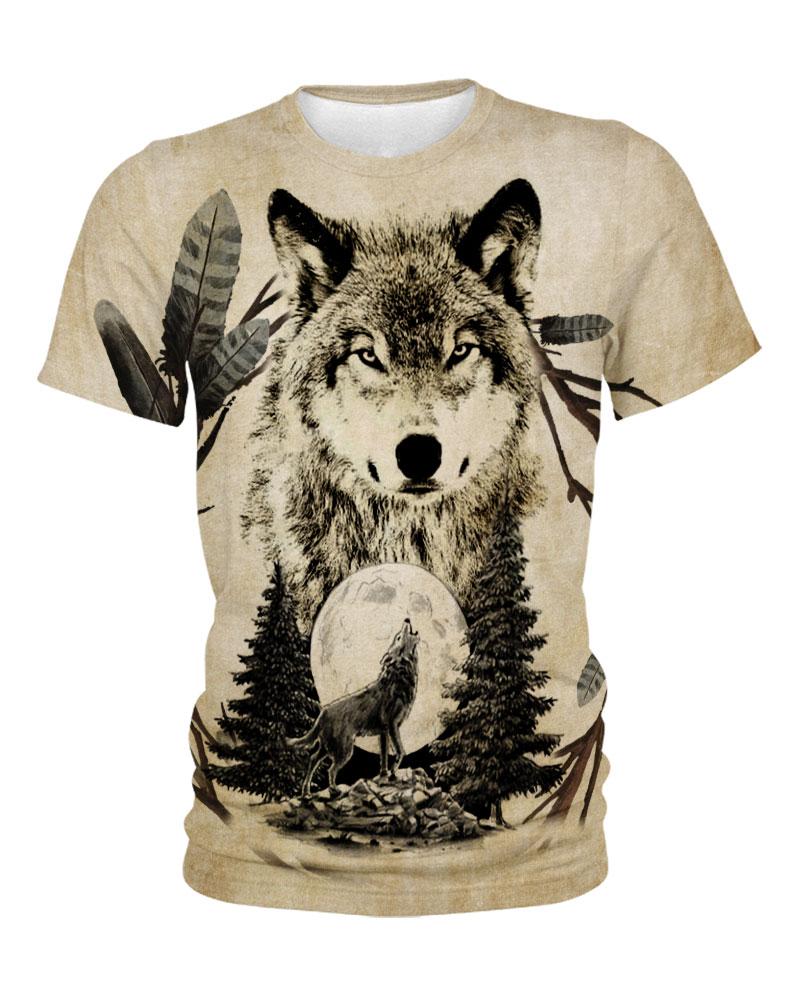 WelcomeNative Old Native Wolf 3D Hoodie, All Over Print Hoodie, Native American