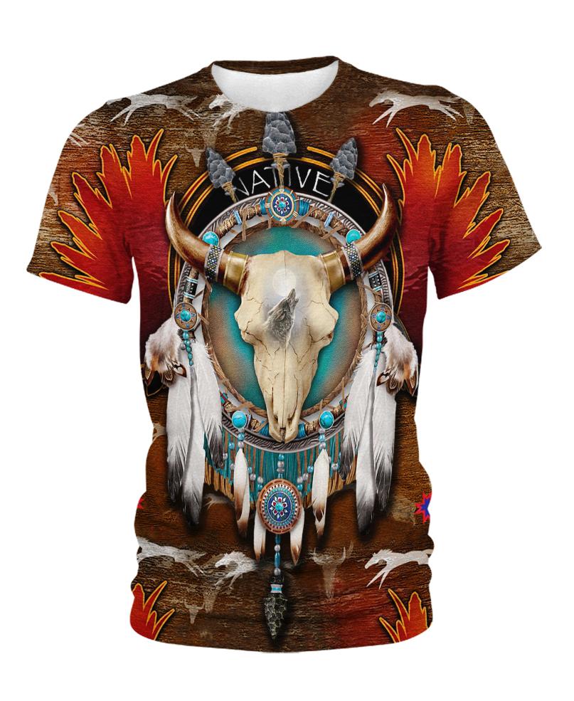 WelcomeNative Native Bison Skull Hoodie Dress, 3D Hoodie Dress, All Over Print Hoodie Dress