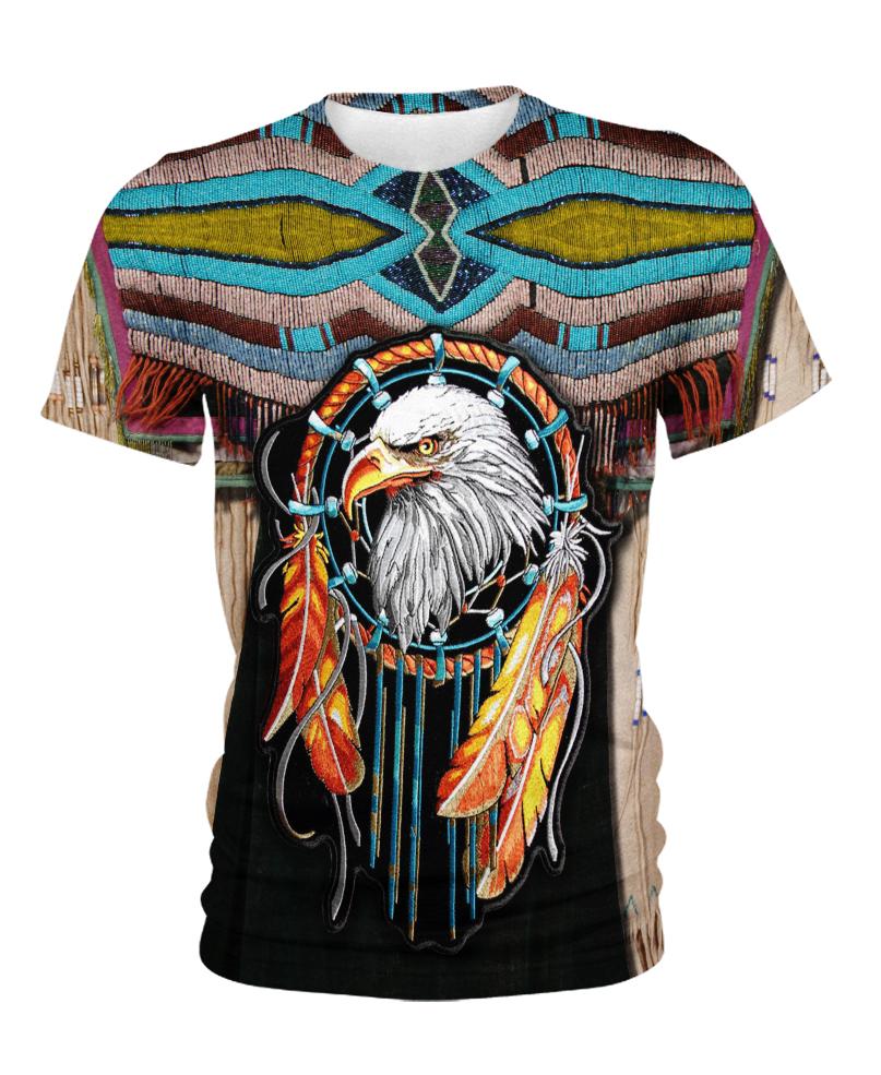 WelcomeNative Dreamcatcher Eagle Hoodie Dress, 3D Hoodie Dress,All Over Print Hoodie Dress