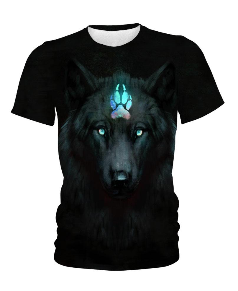 WelcomeNative Black Wolf Blue Claw 3D Hoodie, All Over Print Hoodie, Native American