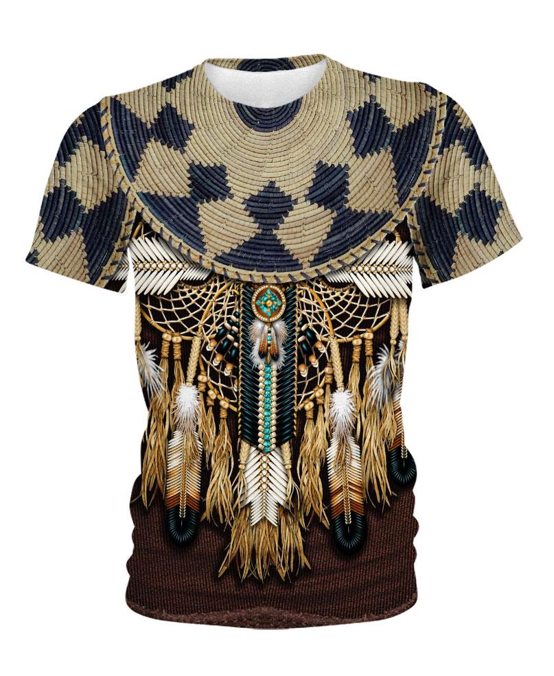 WelcomeNative Brown Native Bead Dreamcatcher 3D Hoodie, All Over Print Hoodie, Native American